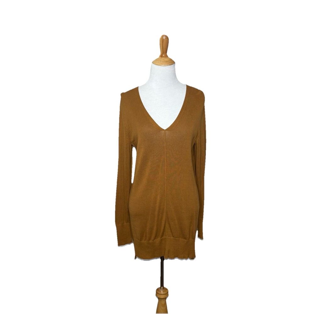 Old Navy Brown V neck Long Sleeve Long Sweater Size Medium Women's
